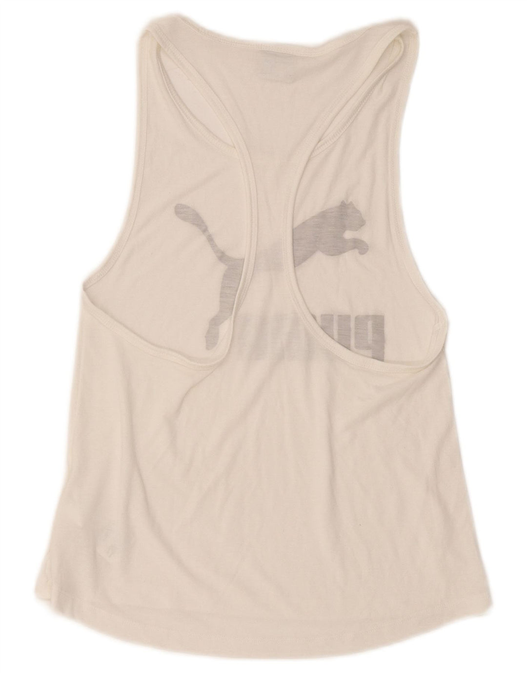 Puma Womens Graphic Vest Top UK 10 Small White Polyester