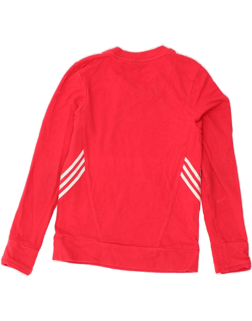 ADIDAS Girls Sweatshirt Jumper 7-8 Years Red Cotton | Vintage Adidas | Thrift | Second-Hand Adidas | Used Clothing | Messina Hembry 