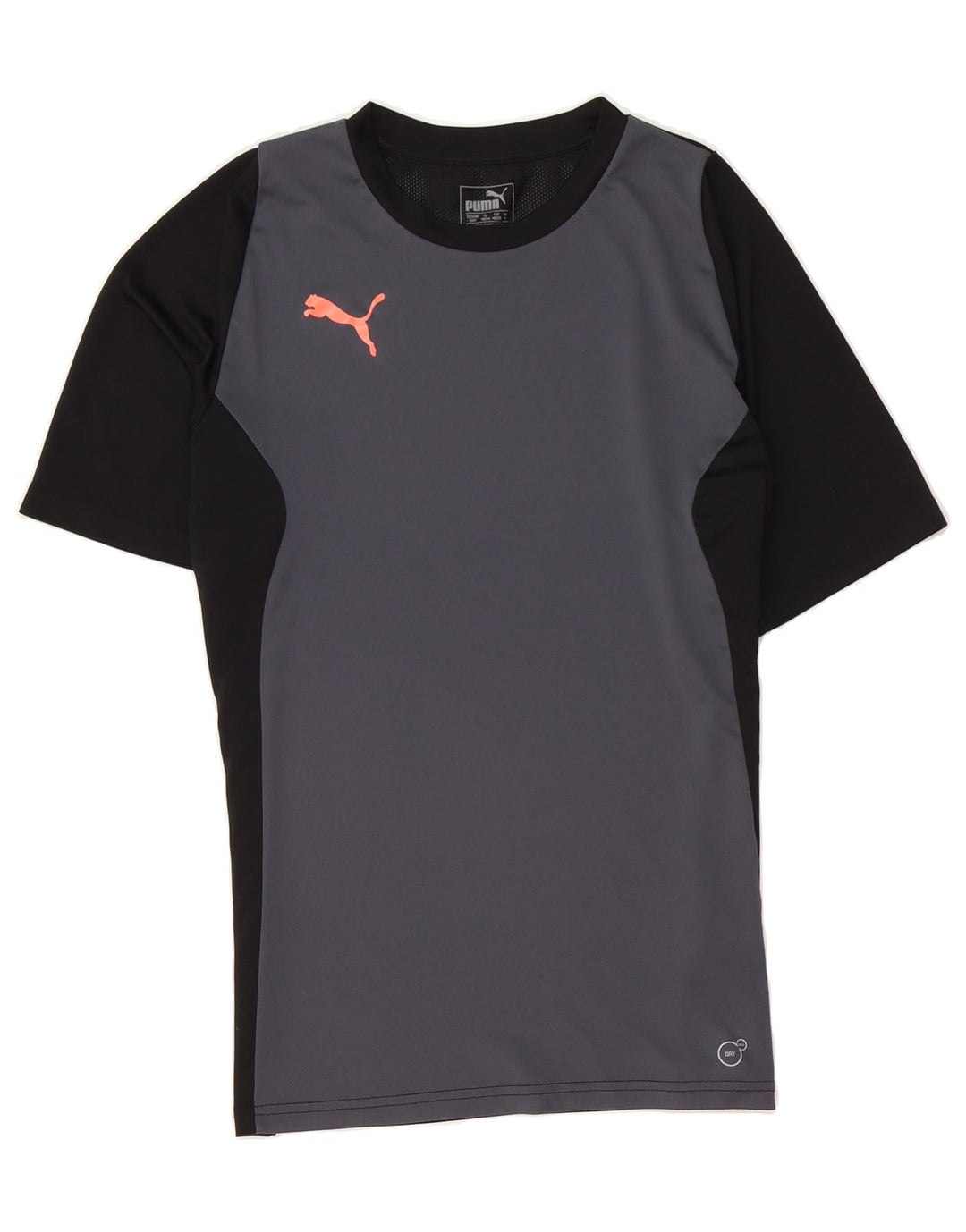 PUMA Mens T-Shirt Top  Medium Grey Colourblock Polyester Vintage Puma and Second-Hand Puma from Messina Hembry 