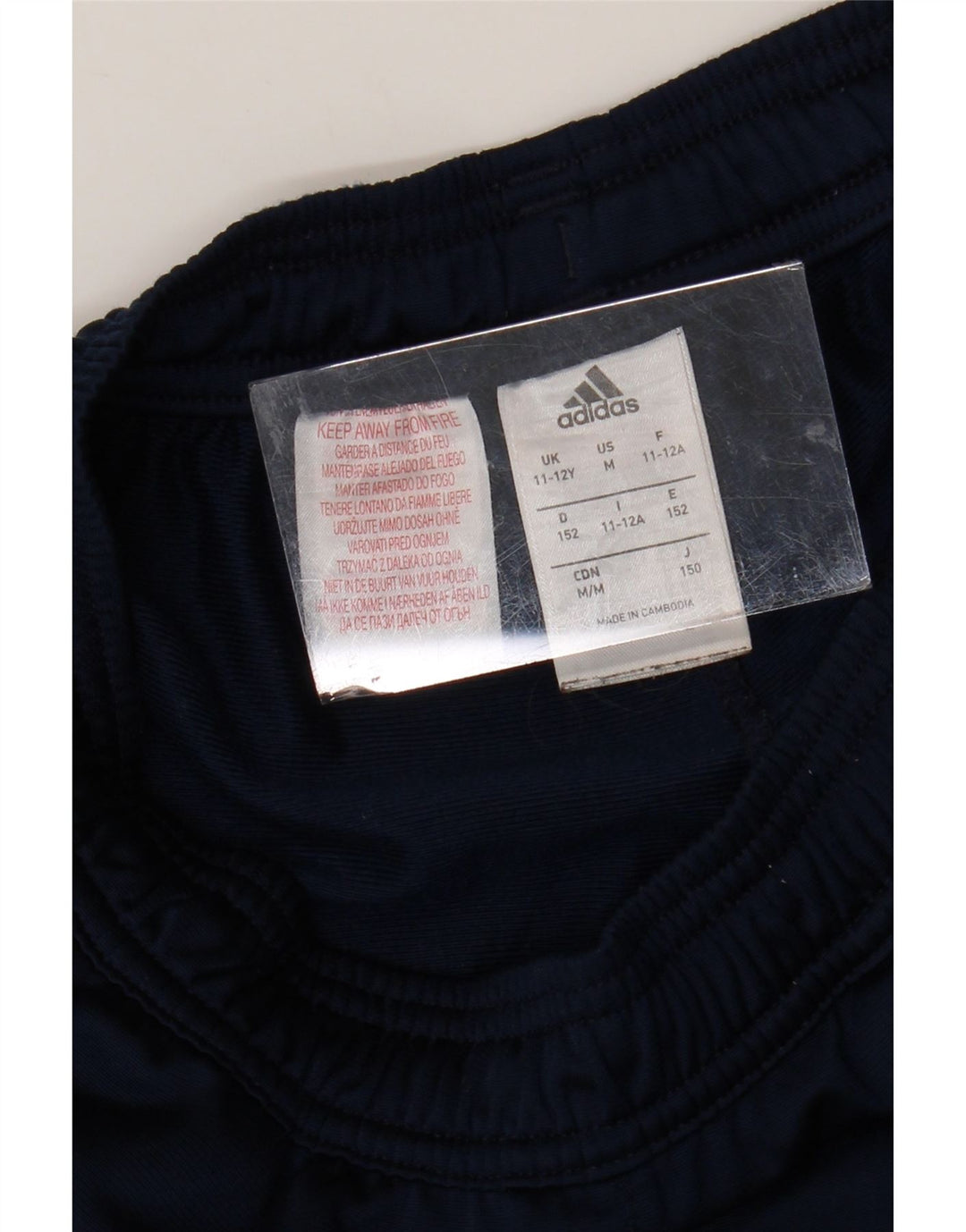 ADIDAS Boys Tracksuit Trousers 11-12 Years Navy Blue Polyester