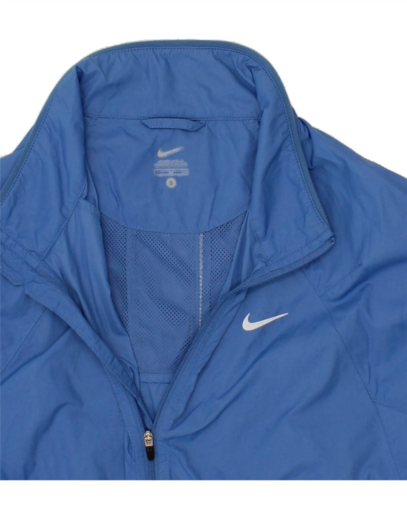 NIKE Mens Rain Jacket UK 36 Small Blue Colourblock Polyester | Vintage Nike | Thrift | Second-Hand Nike | Used Clothing | Messina Hembry 