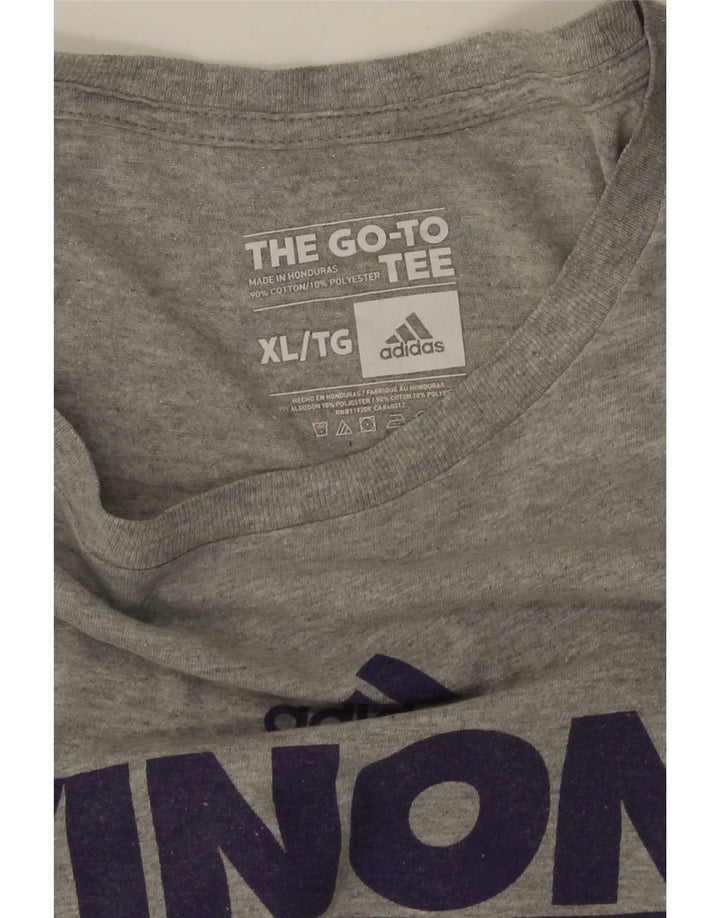 Adidas Mens Graphic T-Shirt Top XL Grey Cotton
