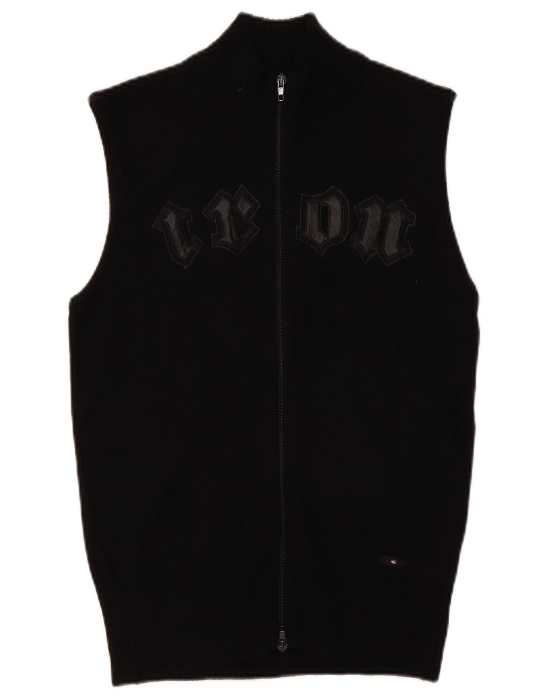 Energie Womens Sleeveless Cardigan Sweater UK 12 Medium Black Acrylic