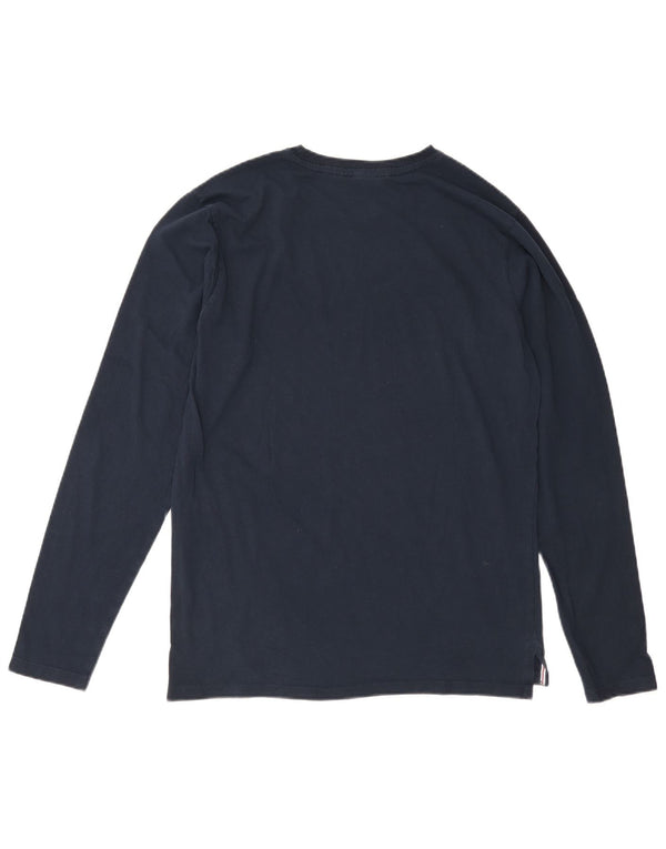 Fila Mens Tennis Graphic Top Long Sleeve IT 50 Medium Navy Blue Cotton