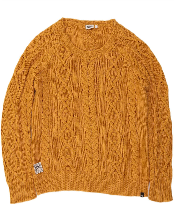 ANIMAL Womens Oversized Crew Neck Jumper Sweater UK 16 Large  Yellow Vintage Animal and Second-Hand Animal from Messina Hembry 