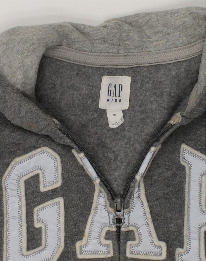 GAP Girls Graphic Zip Hoodie Sweater 15-16 Years Medium Grey Polyester | Vintage Gap | Thrift | Second-Hand Gap | Used Clothing | Messina Hembry 