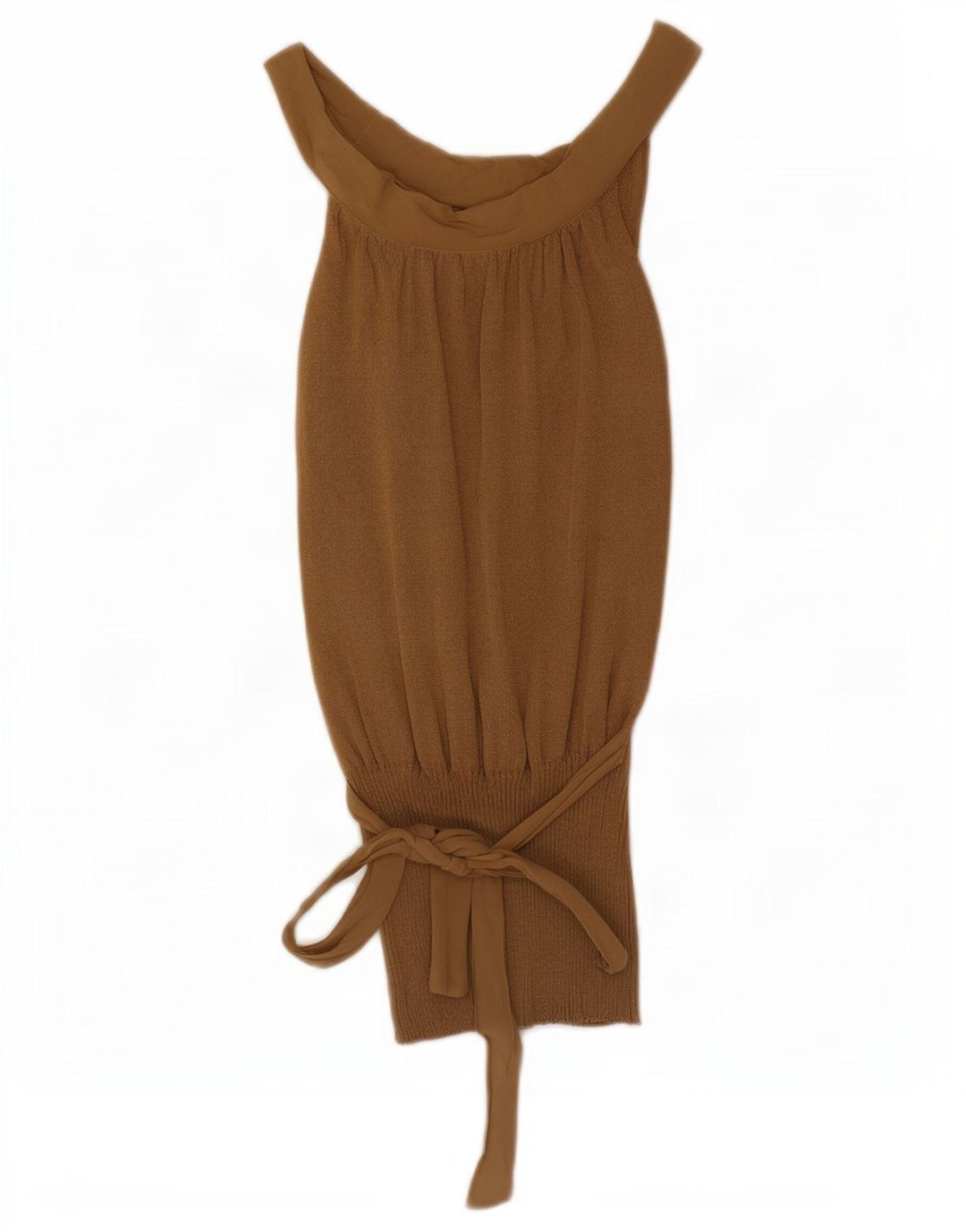 Massimo Dutti Womens Off Shoulder Top UK 14 Large Brown Viscose