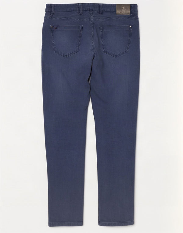 U.S. Polo Assn. Mens Slim Fit Casual Trousers W36 L31 Navy Blue Cotton