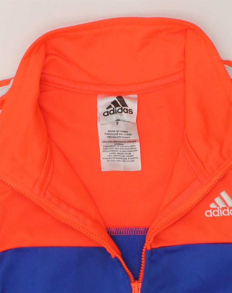 ADIDAS Boys Tracksuit Top Jacket 6-7 Years Blue Colourblock Polyester | Vintage Adidas | Thrift | Second-Hand Adidas | Used Clothing | Messina Hembry 