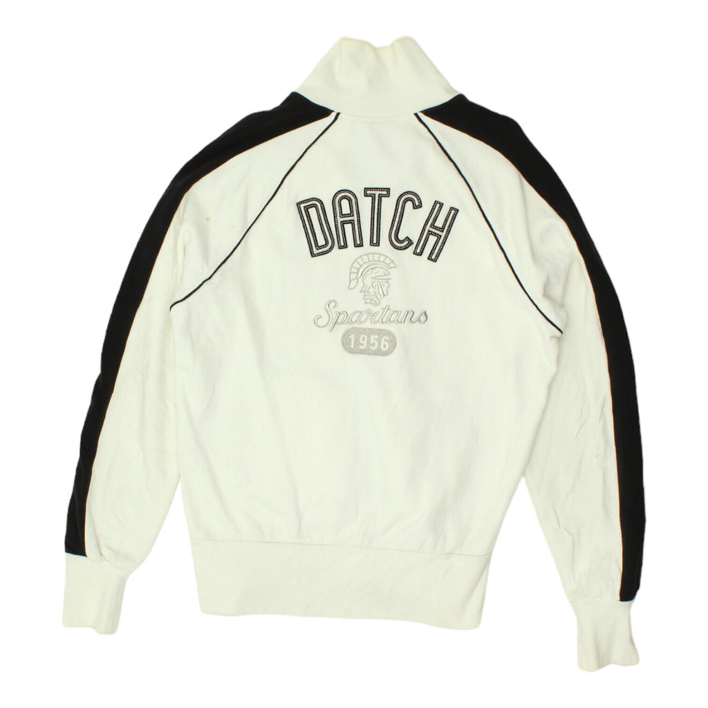 Datch Spartans Mens White Full Zip Track Jacket | Casual Sportswear Sweat Top | Vintage Messina Hembry | Thrift | Second-Hand Messina Hembry | Used Clothing | Messina Hembry 