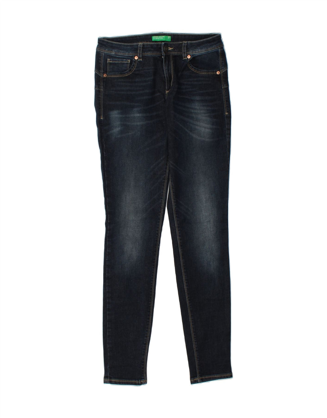 BENETTON Womens Skinny Jeans W27 L31 Blue Vintage Benetton and Second-Hand Benetton from Messina Hembry 