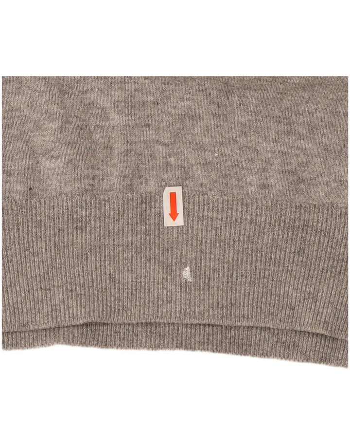 Marks & Spencer Mens V-Neck Jumper Sweater Small Grey Flecked Cotton