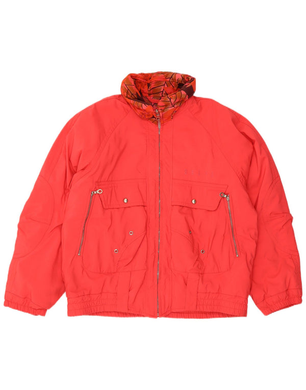 Belfe Womens Relaxed Fit Windbreaker Jacket IT 48 XL Red Nylon