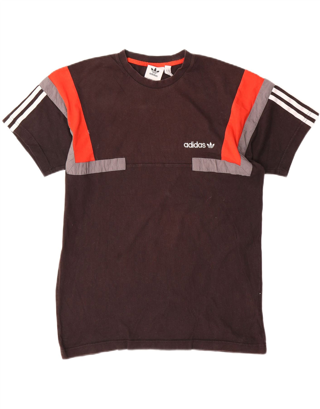 Adidas Mens T-Shirt Top Medium Black Colourblock Cotton