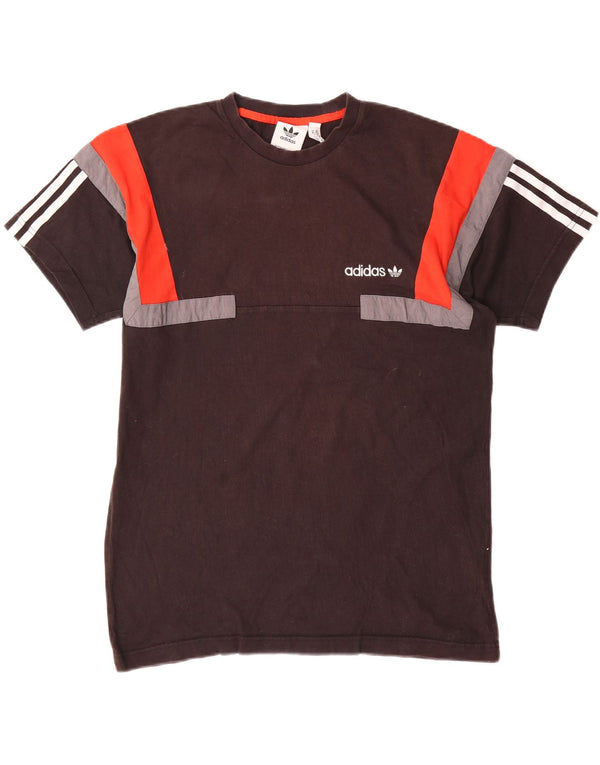 Adidas Mens T-Shirt Top Medium Black Colourblock Cotton