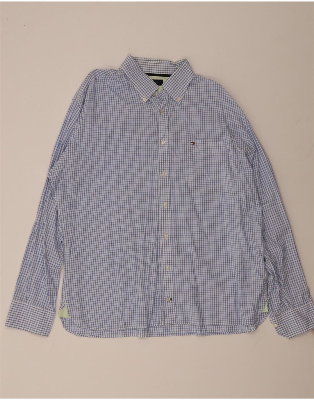 Tommy Hilfiger Mens Shirt 2XL Blue Check Cotton