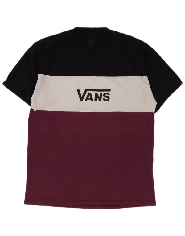 Vans Mens Graphic T-Shirt Top Large Multicoloured Colourblock Cotton