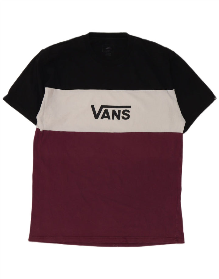 Vans Mens Graphic T-Shirt Top Large Multicoloured Colourblock Cotton