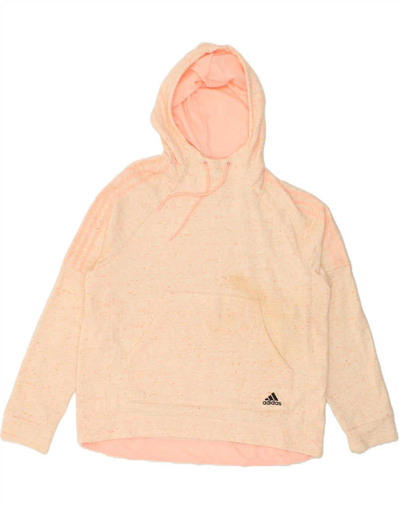 ADIDAS Womens Hoodie Jumper UK 20/22 XL Orange Cotton | Vintage Adidas | Thrift | Second-Hand Adidas | Used Clothing | Messina Hembry 