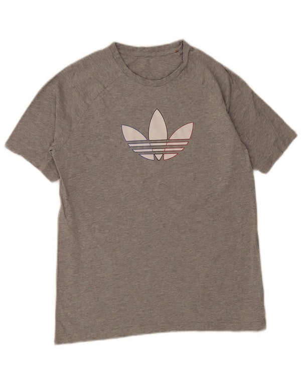 Adidas Womens Graphic T-Shirt Top UK 10 Small Grey Cotton