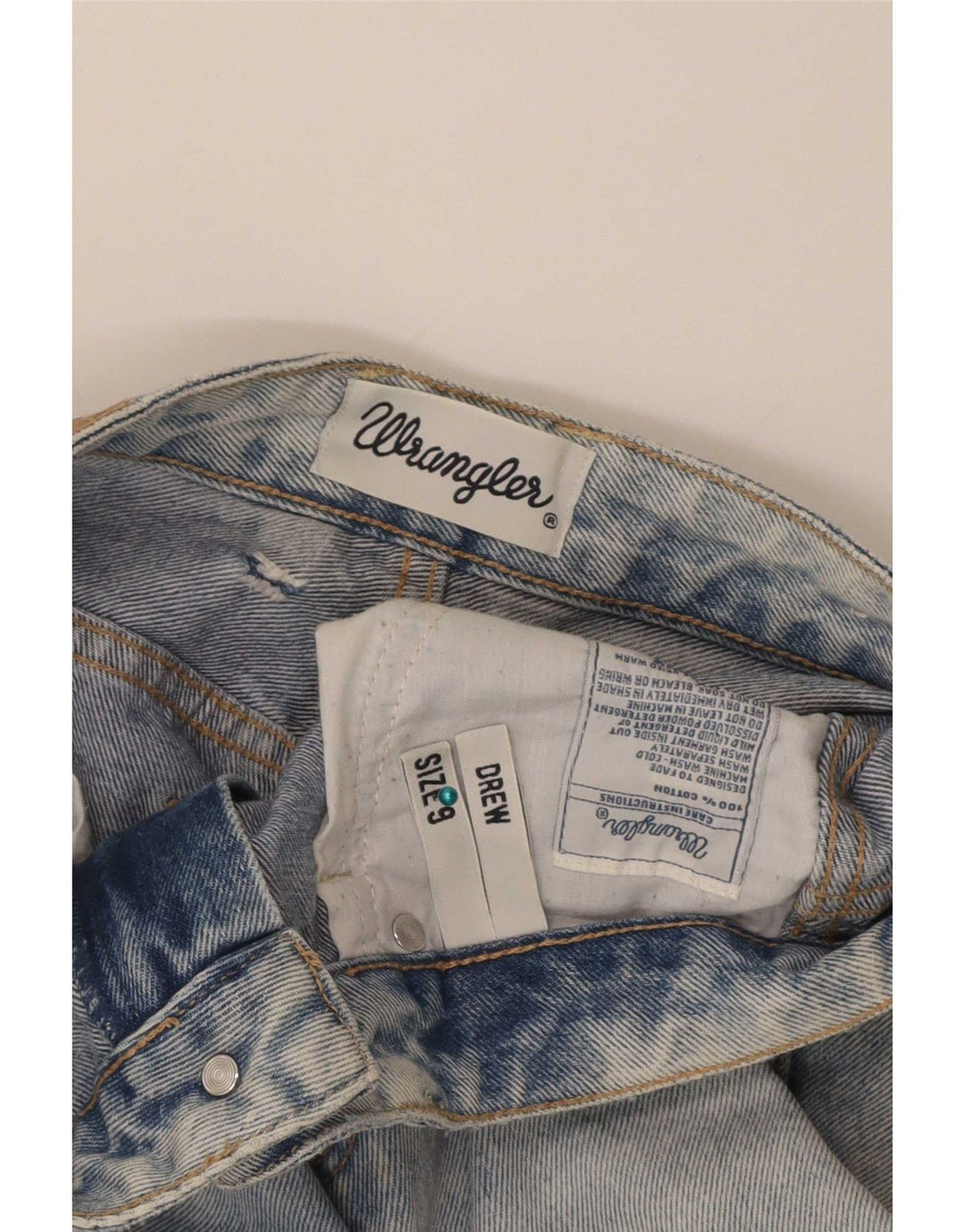 Wrangler Womens Drew Distressed Tapered Jeans US 9 Medium W28 L28 Blue