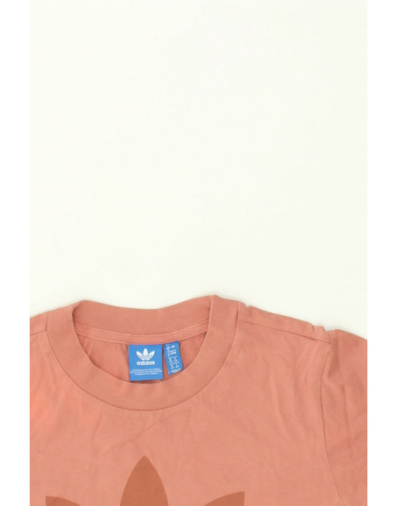 ADIDAS Womens Graphic T-Shirt Top UK 8 Small Orange Cotton | Vintage Adidas | Thrift | Second-Hand Adidas | Used Clothing | Messina Hembry 