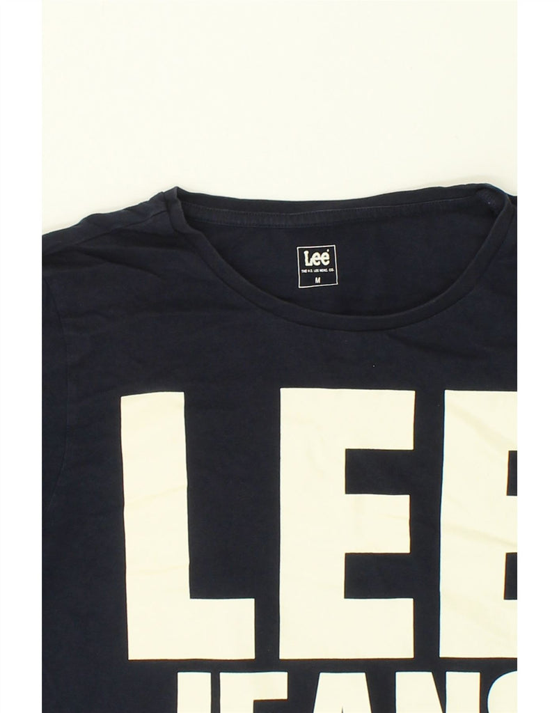 LEE Womens Graphic T-Shirt Top UK 14 Medium Navy Blue Cotton | Vintage Lee | Thrift | Second-Hand Lee | Used Clothing | Messina Hembry 