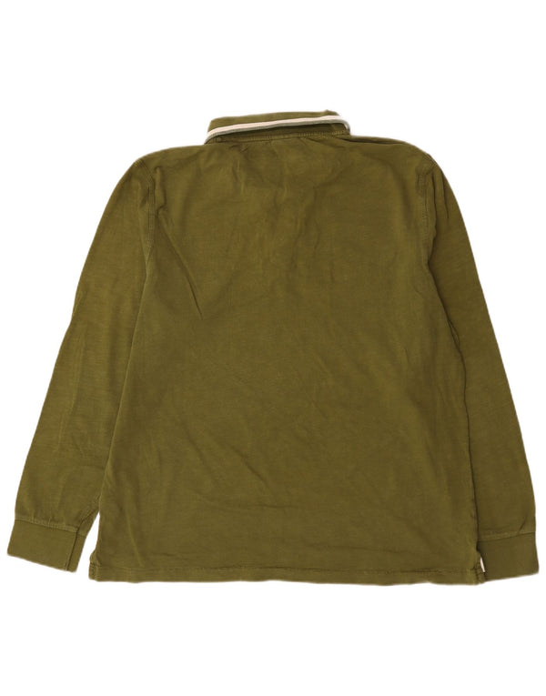 Napapijri Mens Graphic Long Sleeve Polo Shirt 2XL Khaki