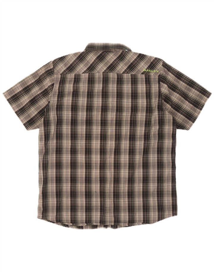 Oakley Mens Short Sleeve Shirt XL Grey Check