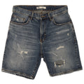 Zara Mens Distressed Denim Shorts EU 40 Medium W31 Blue