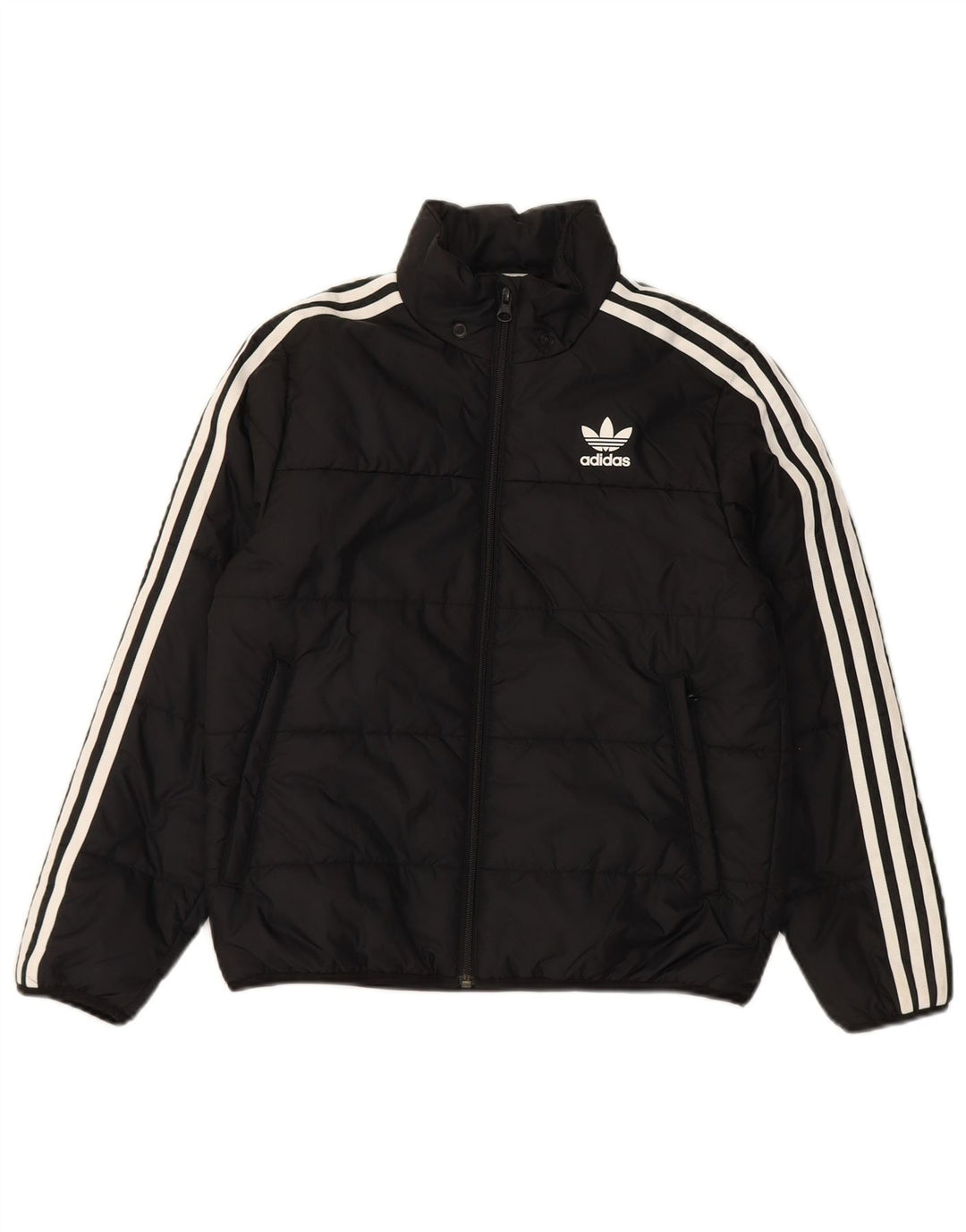 ADIDAS Boys Padded Jacket 11-12 Years Black Polyester
