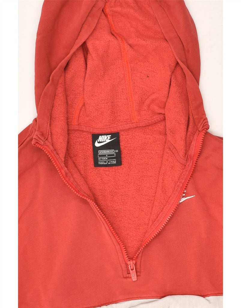 NIKE Boys Standard Fit Zip Neck Hoodie Jumper 12-13 Years Large  Red | Vintage Nike | Thrift | Second-Hand Nike | Used Clothing | Messina Hembry 