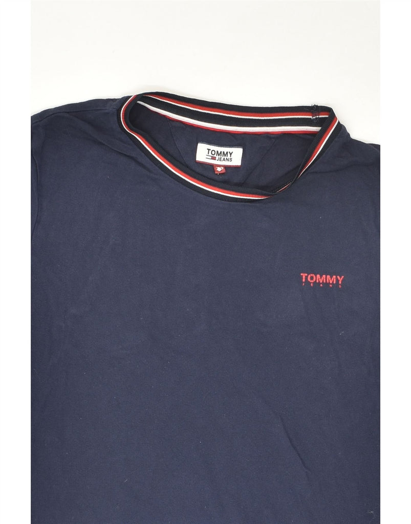 TOMMY HILFIGER Womens Loose Fit T-Shirt Top UK 4 XS Navy Blue | Vintage Tommy Hilfiger | Thrift | Second-Hand Tommy Hilfiger | Used Clothing | Messina Hembry 