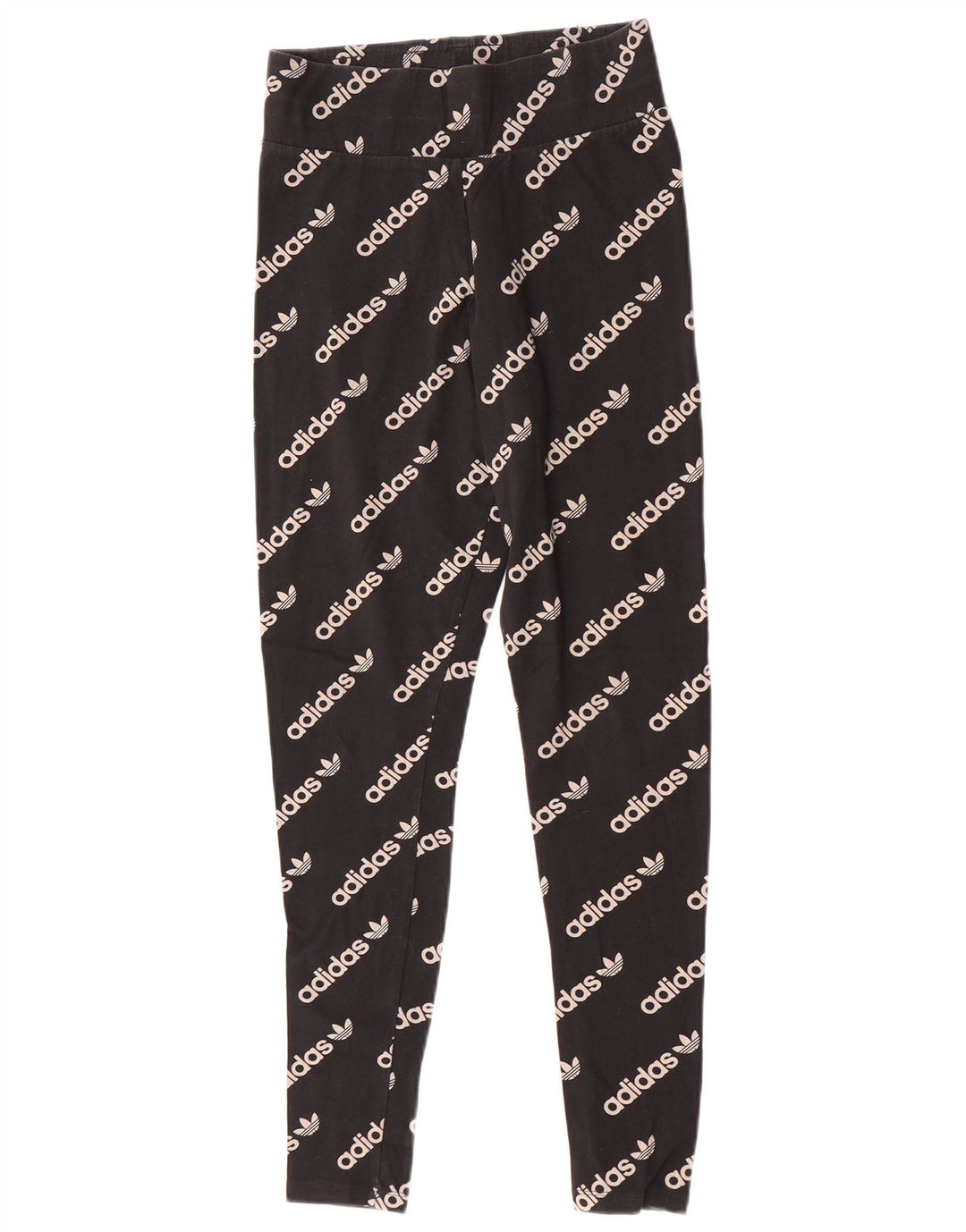 Adidas Womens Graphic Leggings UK 12 Medium Black Cotton
