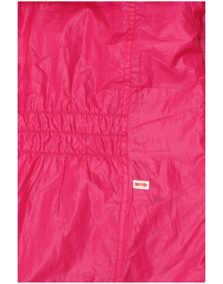 CHAMPION Girls Hooded Windbreaker Jacket 9-10 Years Pink Polyester