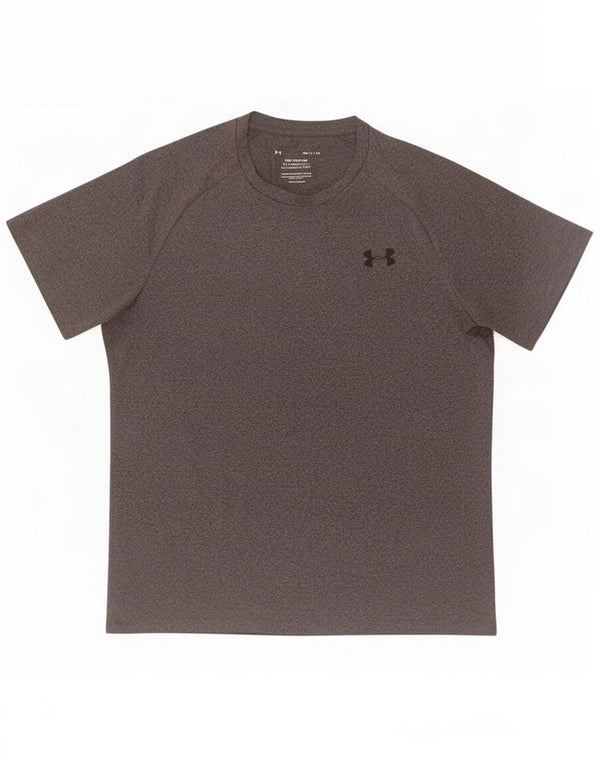 Under Armour Mens Heat Gear T-Shirt Top Small Grey Flecked Polyester