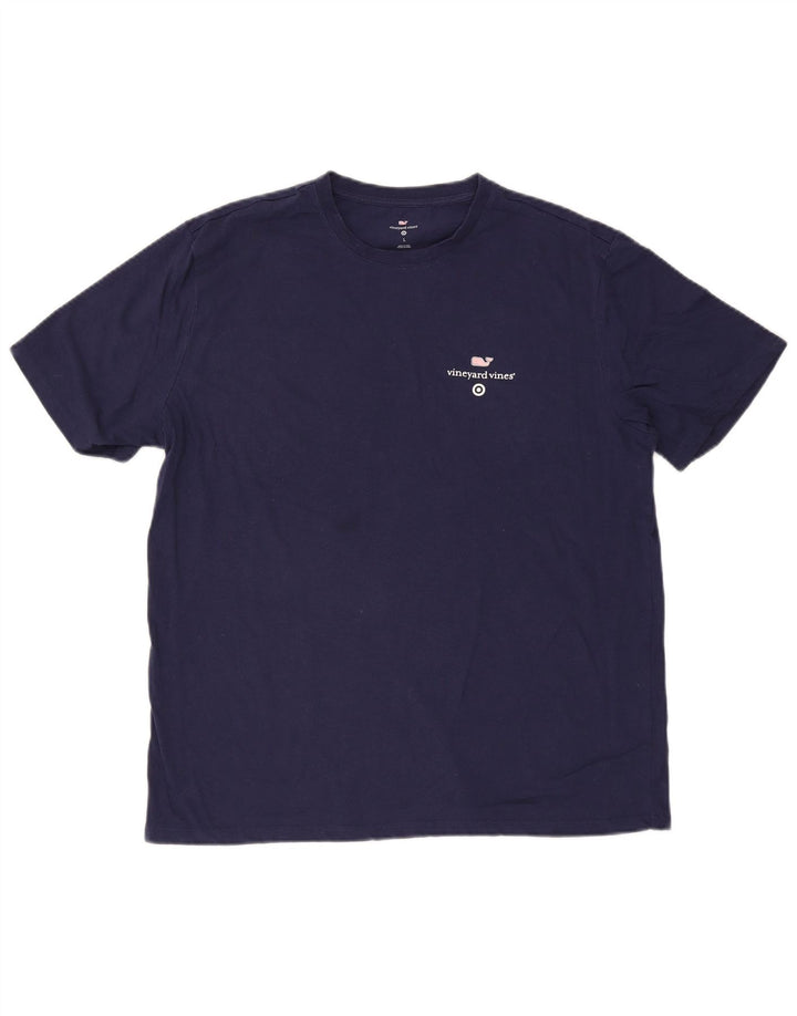 Vineyard Vines Mens Graphic T-Shirt Top Large Navy Blue Cotton