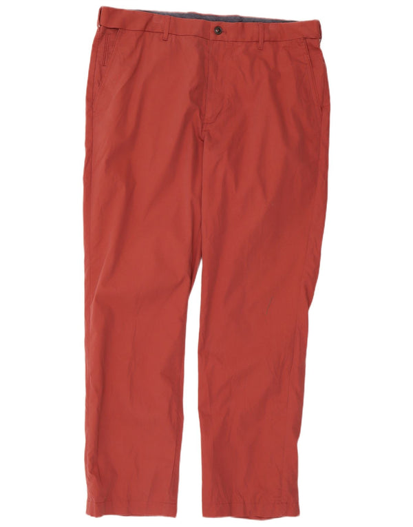 Marks & Spencer Mens Blue Harbour Regular Fit Chino Trousers W38 L31 Red