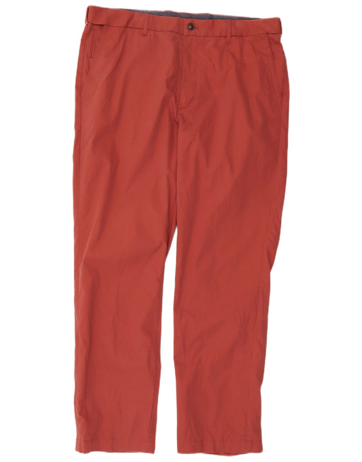 Marks & Spencer Mens Blue Harbour Regular Fit Chino Trousers W38 L31 Red