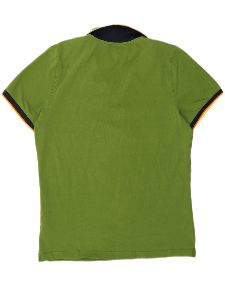K-WAY Mens Polo Shirt Large Green Cotton Vintage K-Way and Second-Hand K-Way from Messina Hembry 