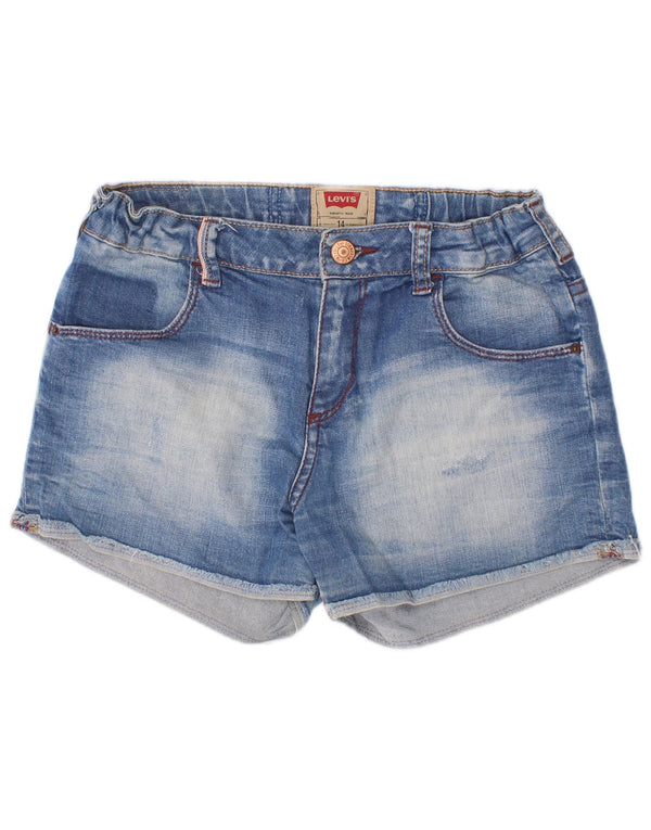 Levi's Girls Distressed Denim Shorts 13-14 Years W26 Blue Cotton