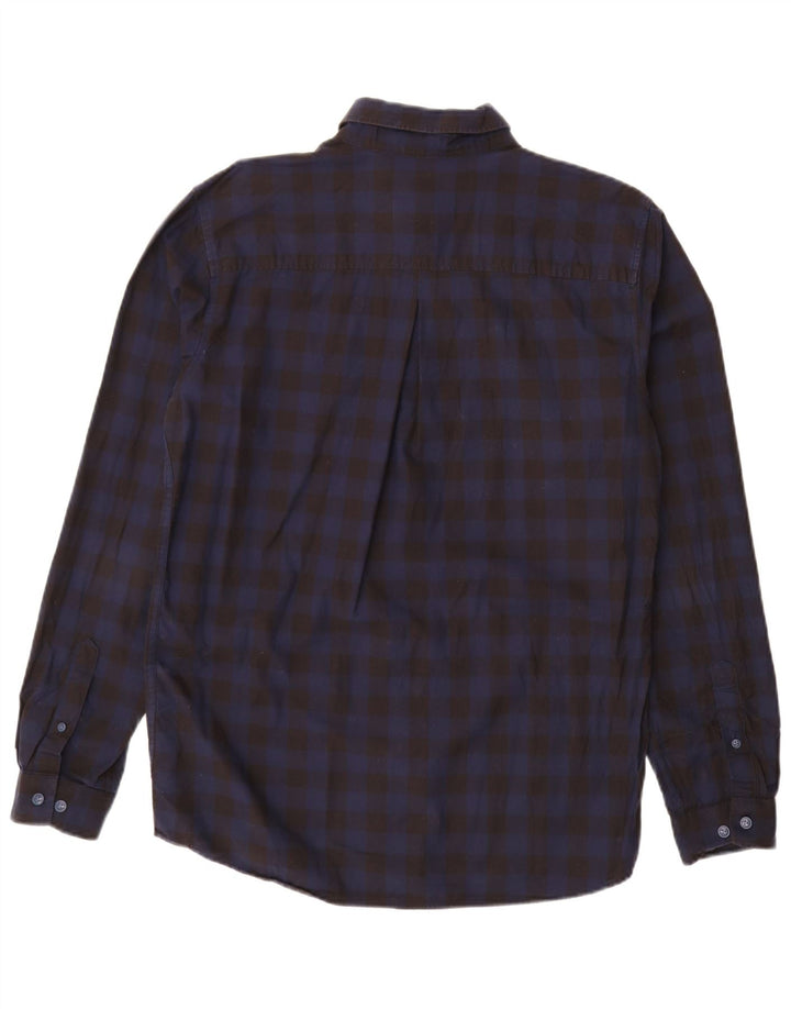 JACK & JONES Mens Slim Fit Shirt Large Black Gingham Cotton