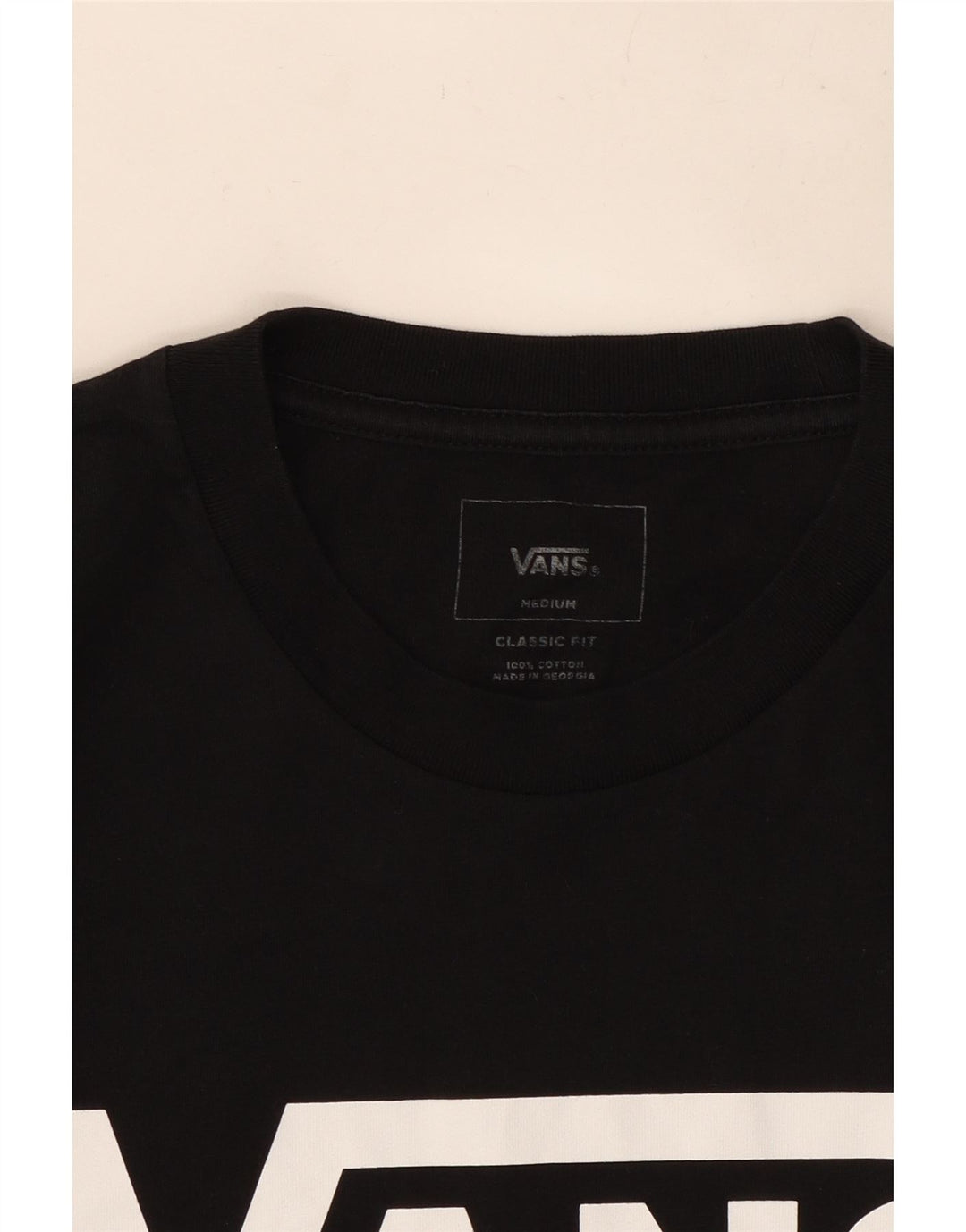 Vans Mens Classic Fit Graphic T-Shirt Top Medium Black Cotton