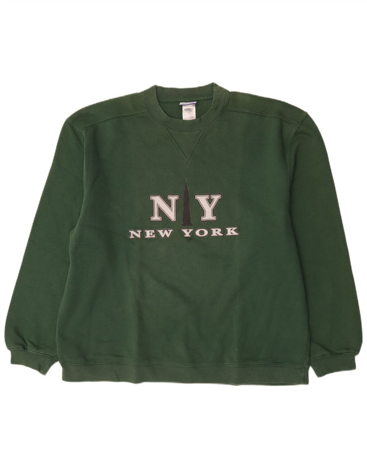 Reebok Mens Graphic Sweatshirt Jumper 2XL Green Cotton