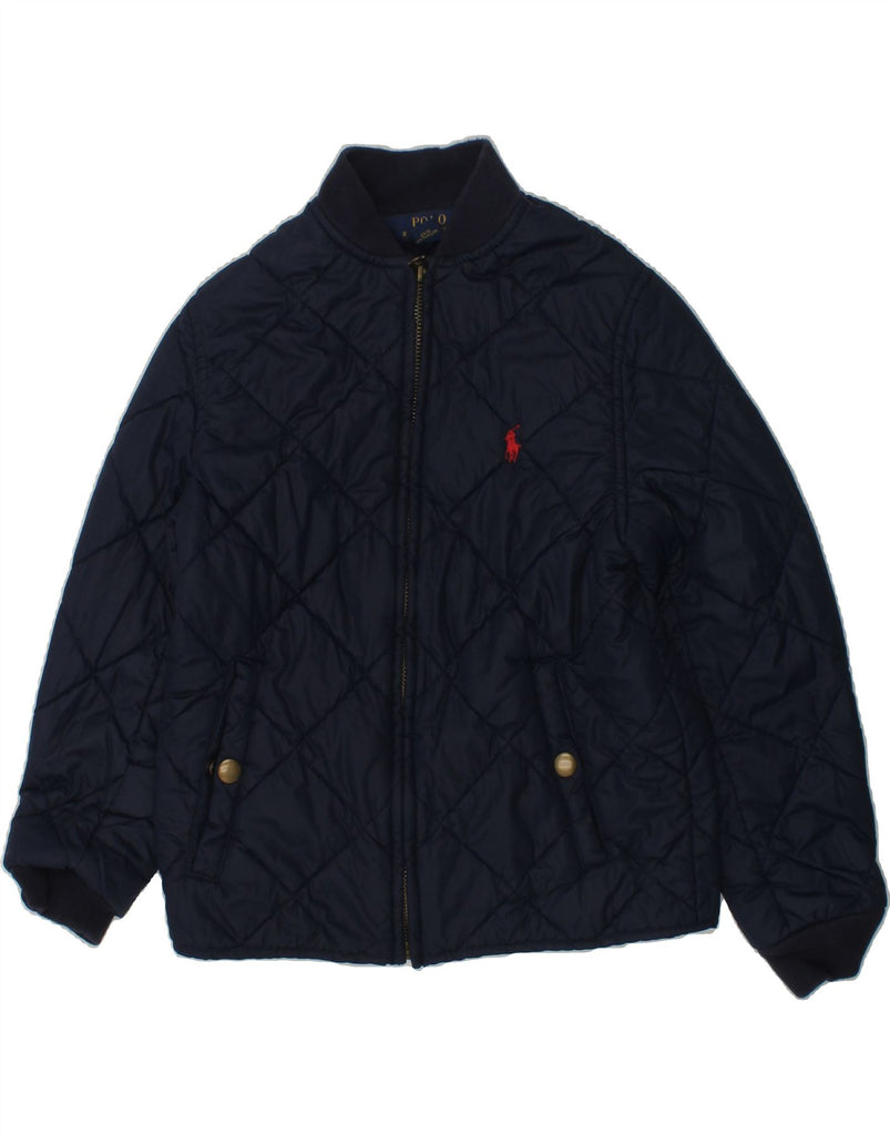 POLO RALPH LAUREN Boys Quilted Jacket 7-8 Years Small  Navy Blue Nylon | Vintage Polo Ralph Lauren | Thrift | Second-Hand Polo Ralph Lauren | Used Clothing | Messina Hembry 