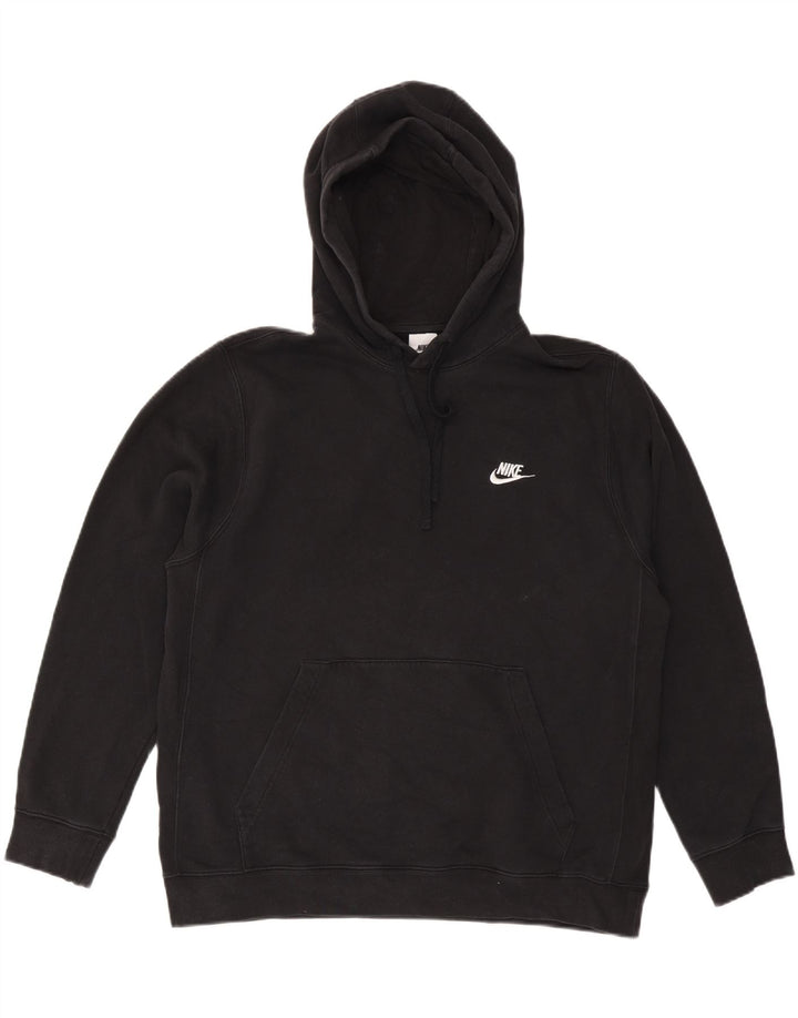NIKE Mens Hoodie Jumper Large Black Cotton