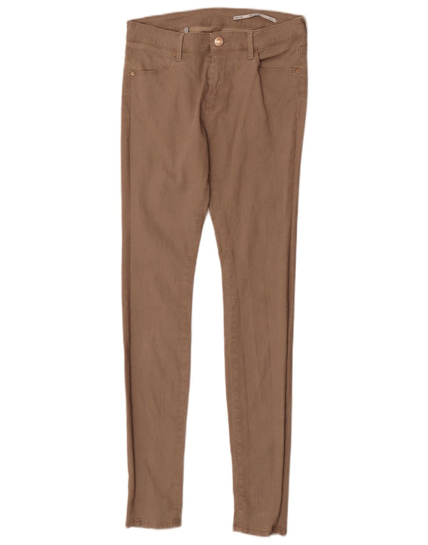 Zara Womens Mid Rise Skinny Casual Trousers EU 36 XS W26 L30 Beige