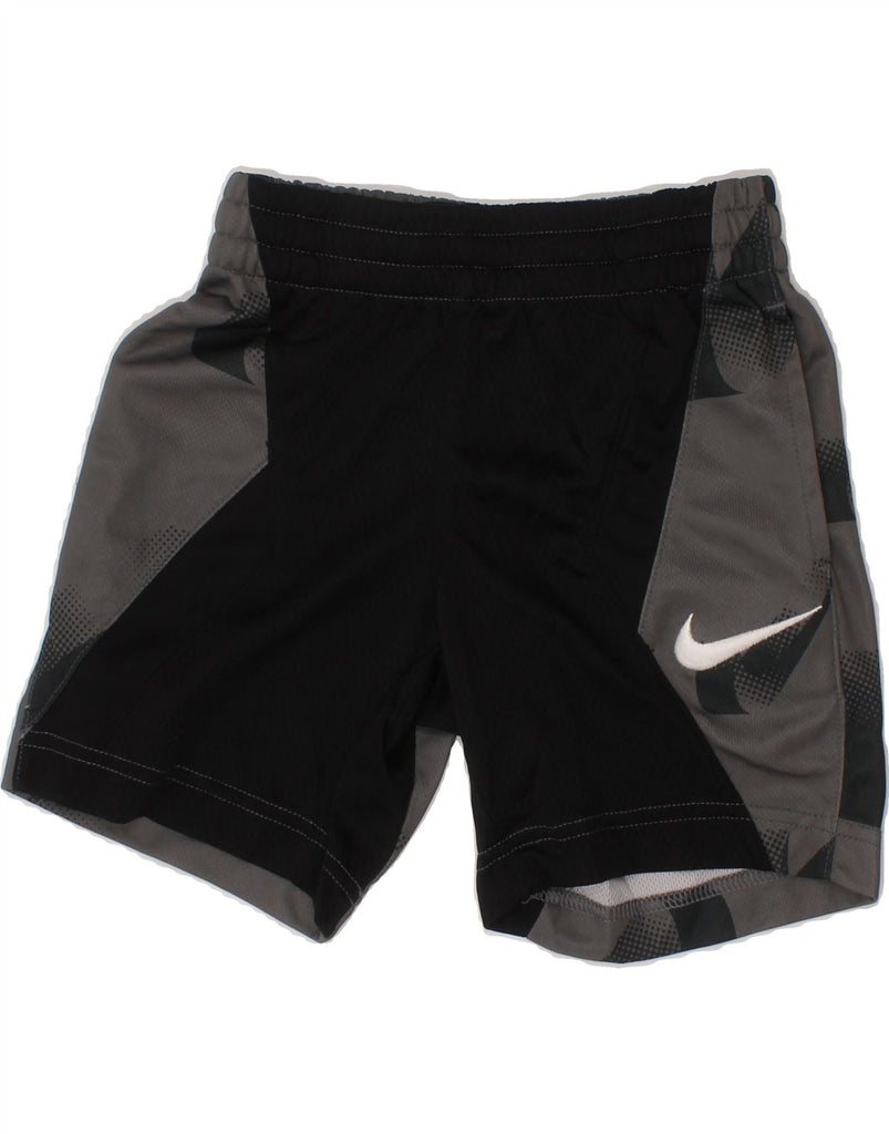 NIKE Boys Graphic Sport Shorts 3-4 Years XS Black Colourblock Polyester Vintage Nike and Second-Hand Nike from Messina Hembry 