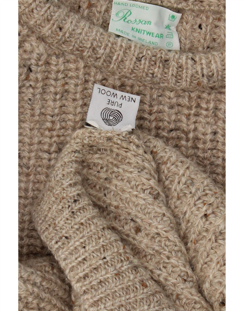ROSSAN Mens Boat Neck Jumper Sweater Large Beige Flecked New Wool Vintage Rossan and Second-Hand Rossan from Messina Hembry 