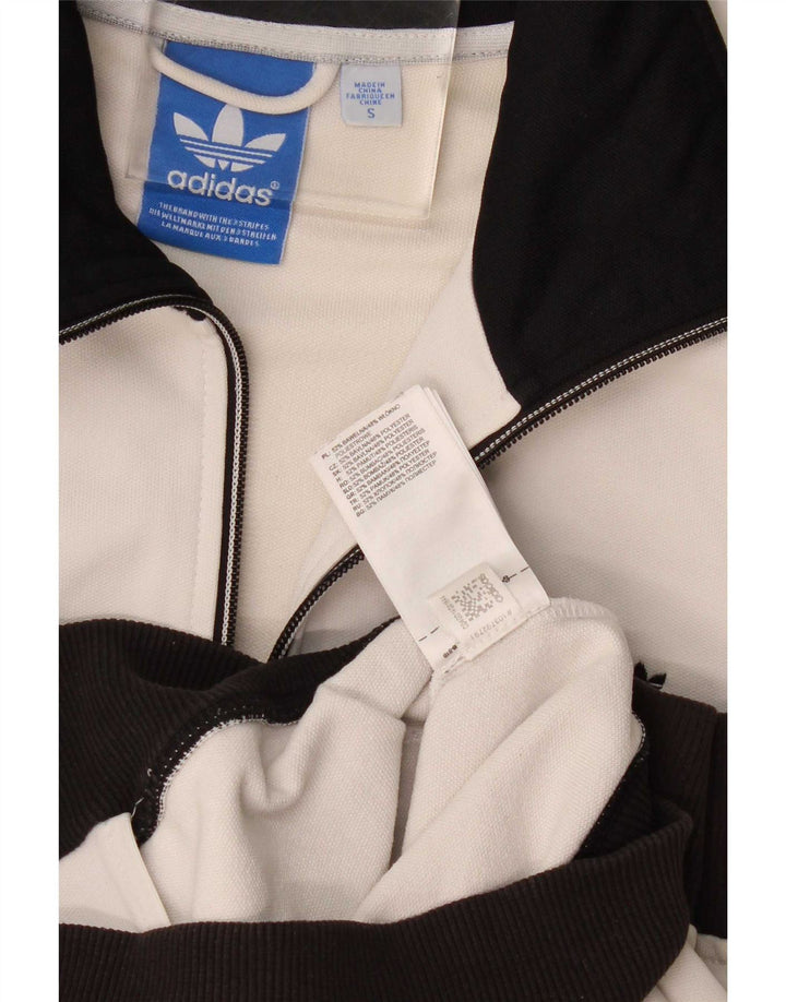 Adidas Mens Tracksuit Top Jacket UK 10 Small White Polyester